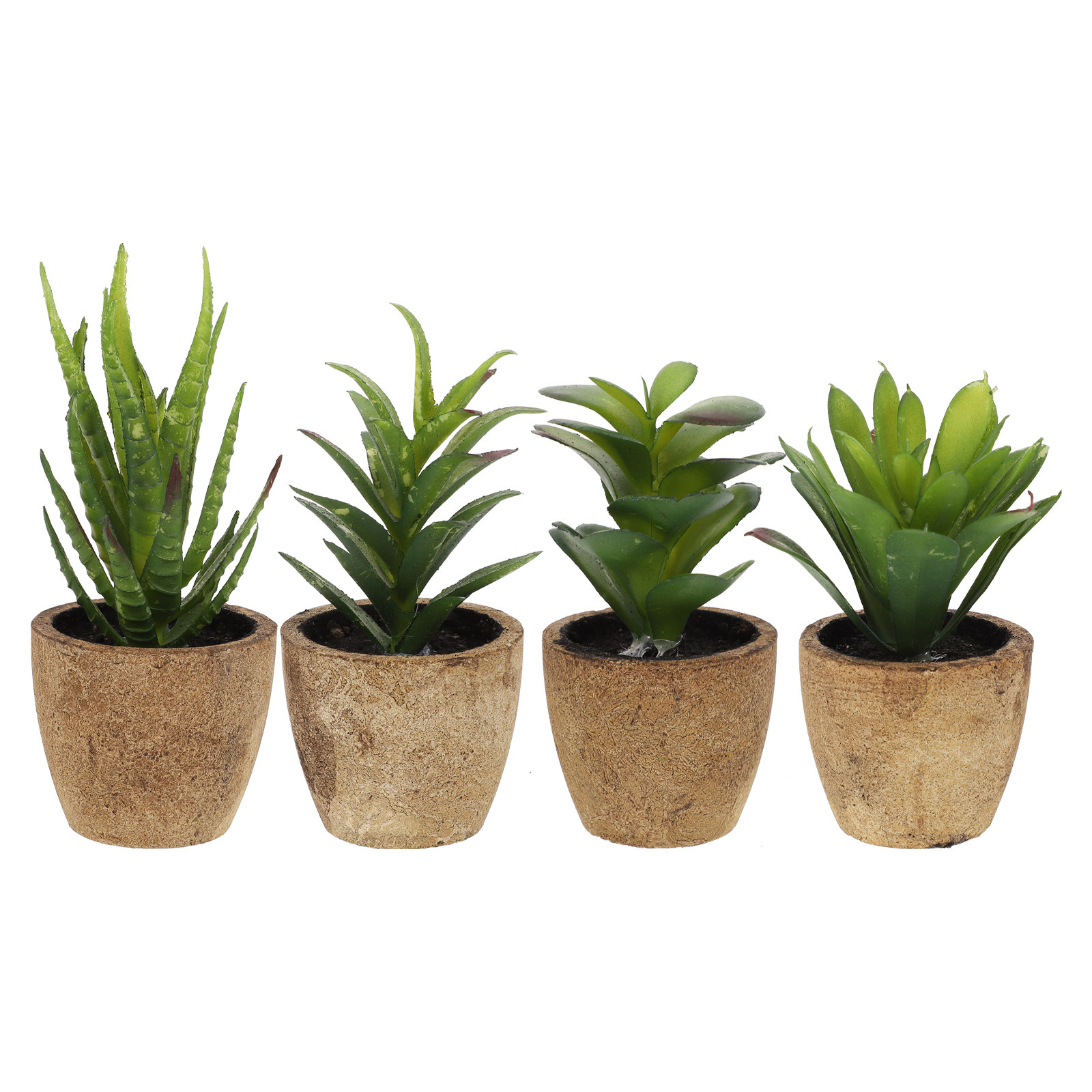 Bonsai Garden Cafe - 4Pcs Realistic Artificial Succulent Bonsai Potted