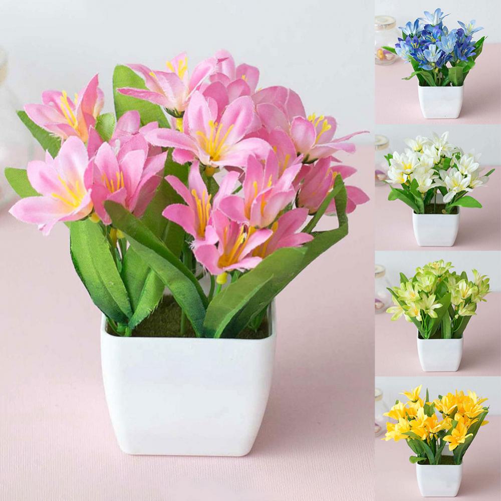 15cm Artificial Lily Flower Pl - Bonsai Garden Cafe ulasan dan harga