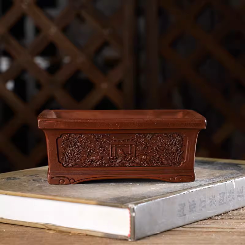Purple Sand Carved Rectangle B - Bonsai Garden With Sand ulasan dan harga