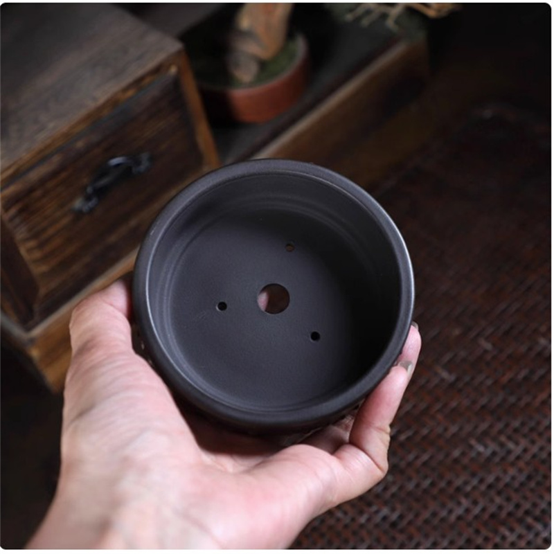 Ceramic Round Bonsai Pot, Drum - Bonsai Garden With Sand ulasan dan harga