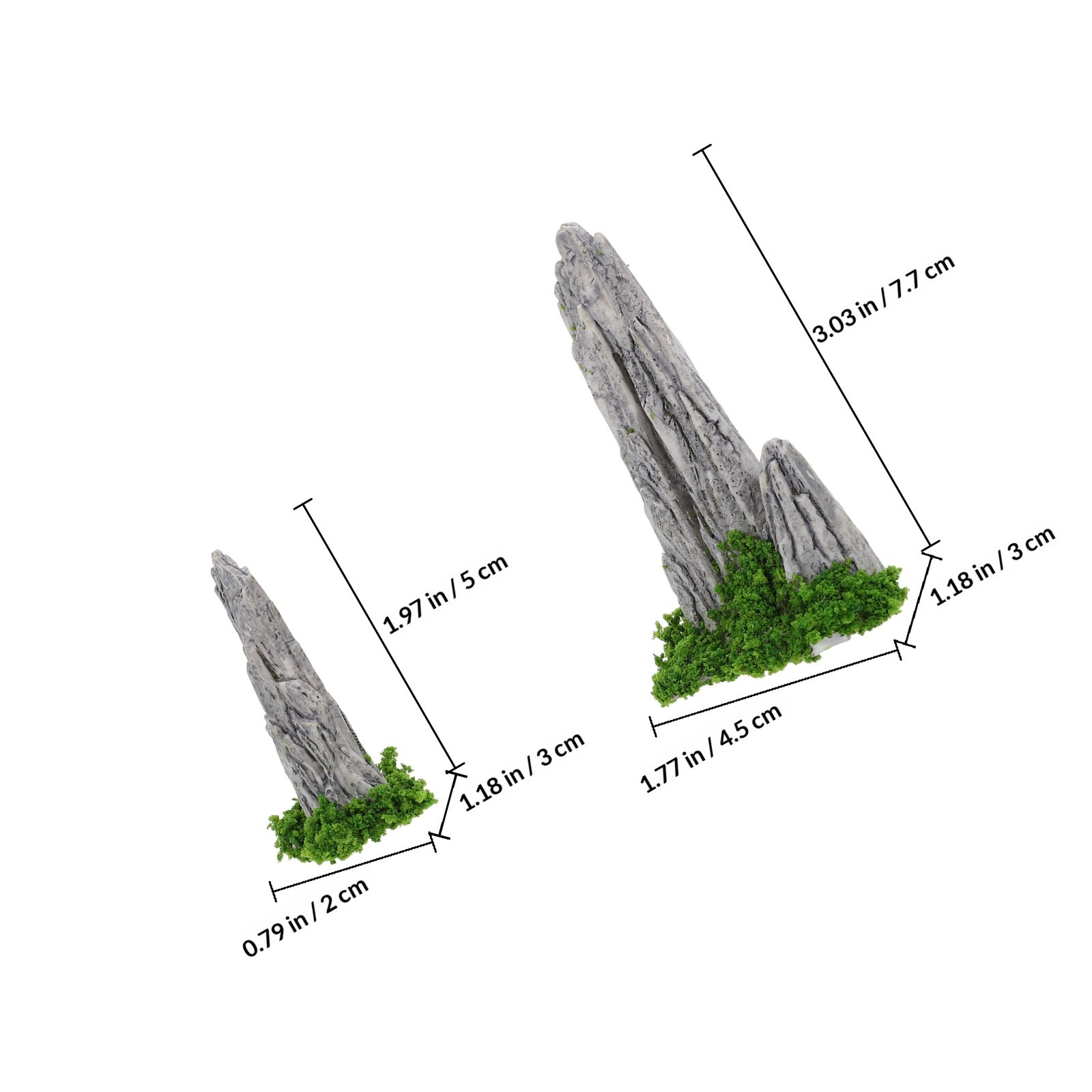 8Pcs Mini Resin Rockery Orname - Bonsai Garden With Sand ulasan dan harga
